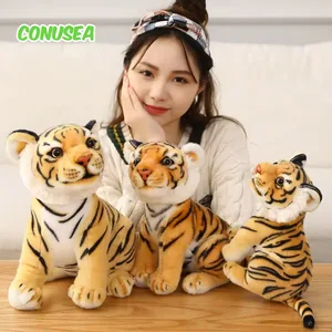Simulasi Tiger Lion Doll Plush Toy Boneka Mainan Kawaii Boneka Boneka Bantal Mainan Hewan untuk Anak-anak Hadiah Dekorasi Rumah 8 macan putih terlaris - №