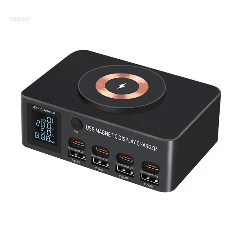 

140W QC3.0 15W Wireless Support Type C PD 100W Fast Multi USB Fast Charging Station For iPhone