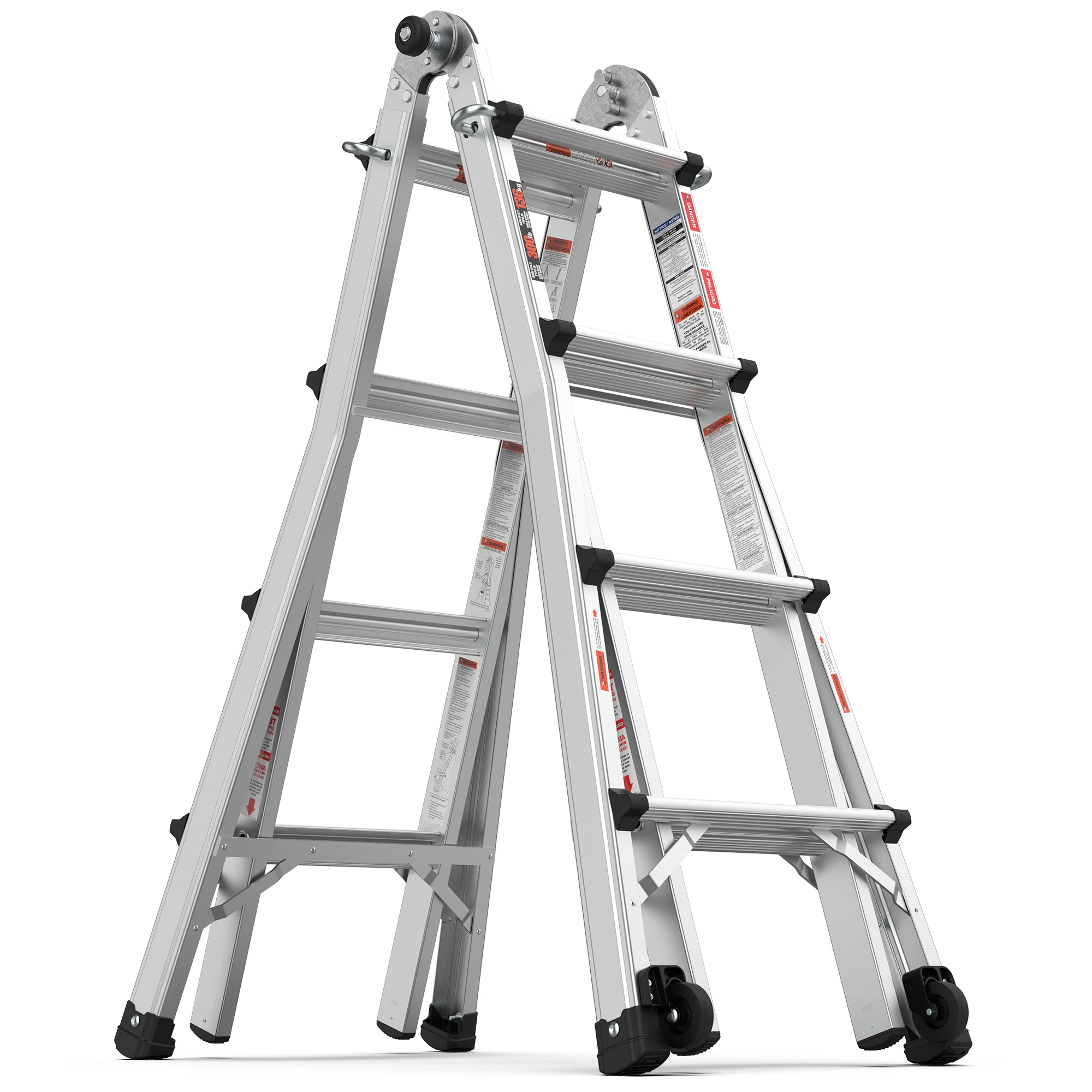 Aluminum folding wall ladder, multifunctional workshop ladder, durable portable industrial ladder, factory wholesale price
