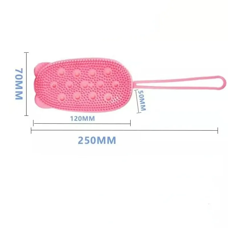 Double Side Silicone Bubble Bath Body Brush with Soap Storage Sponge Massage Scalp Scrubber Skin Clean Shower Exfoliating Mitt