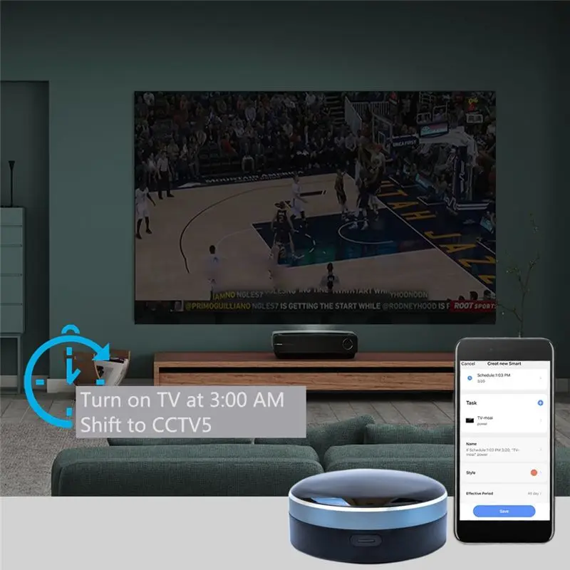DT39 Tuya Smart Home Universal Remote Control, RF 433MHz, IR+RF, Works with Alexa for Google Home Siri, for TV AC Curtain,