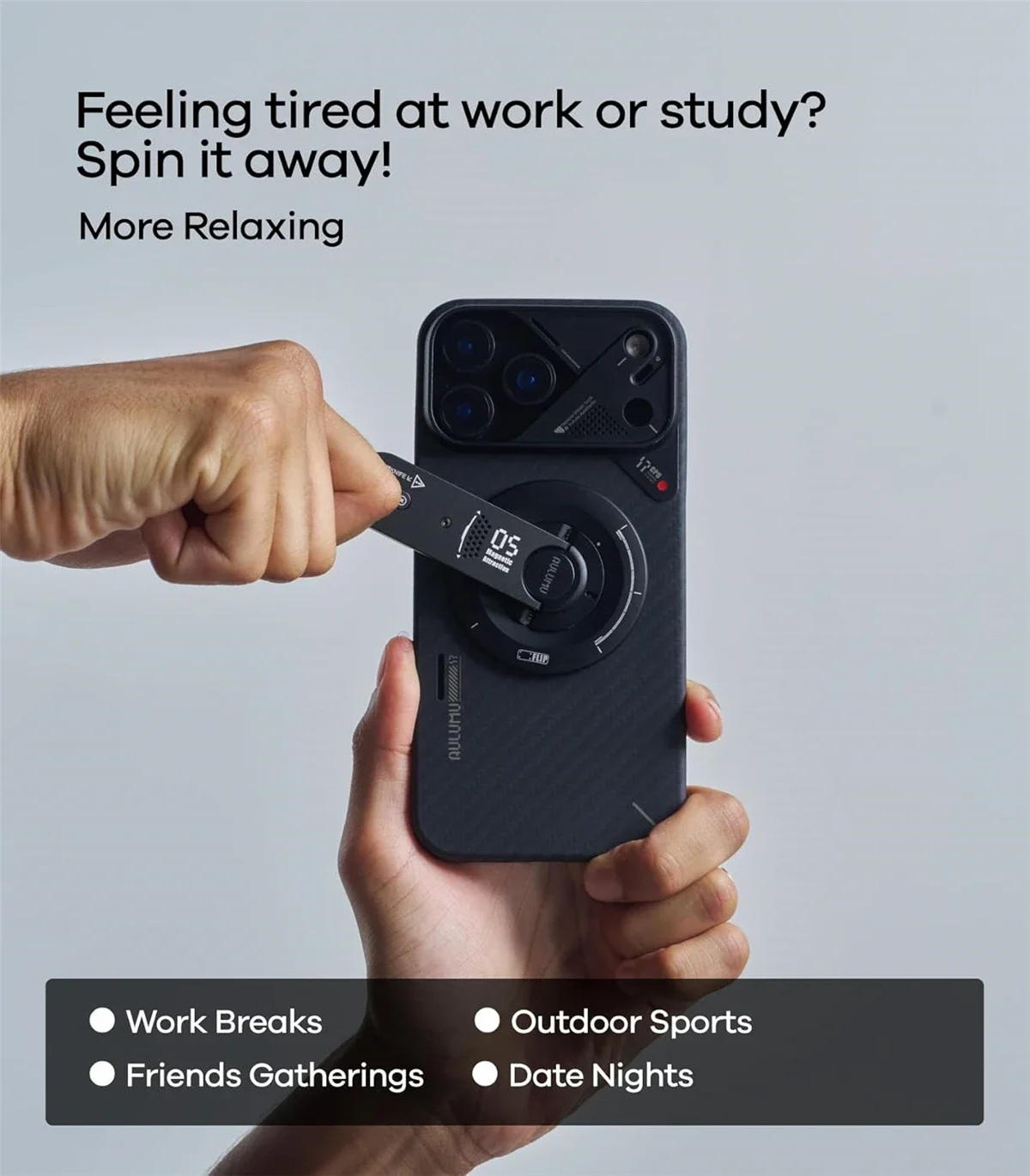 Aulumu G05 Air 5-w-1 Magnetyczny Uchwyt/Stojak na Telefon Odczepiany 360 °   Regulowany stojak na telefon z otwieraczem do pudełek — zdjęcie produktu 5