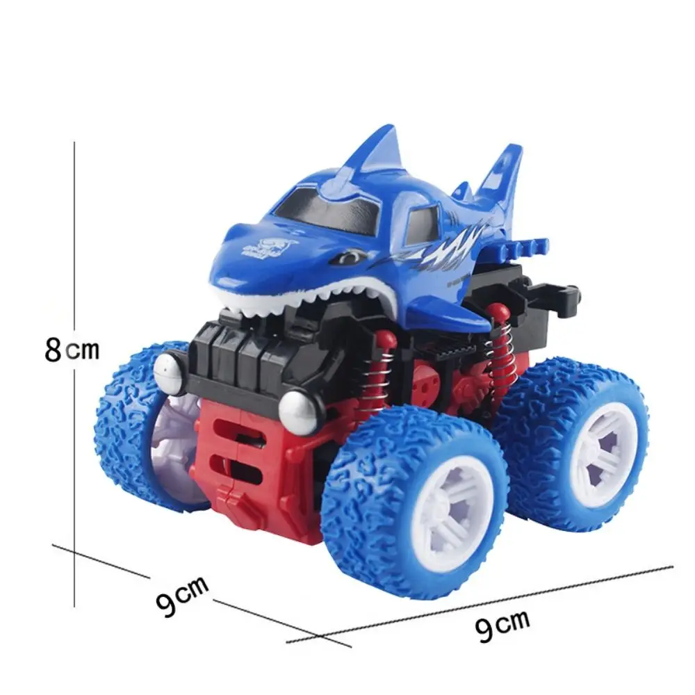 Carro de brinquedo de inércia deslizante de plástico caindo carro dublê de inércia em forma de tubarão carro de brinquedo off road
