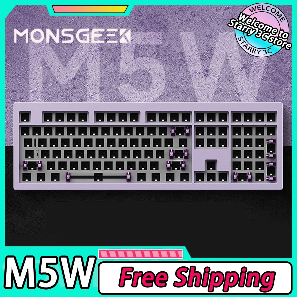 

Механическая клавиатура Monsgeek M5W, три режима, алюминиевый сплав, RGB, Игровая клавиатура, горячая замена, прокладка, ПК, офис