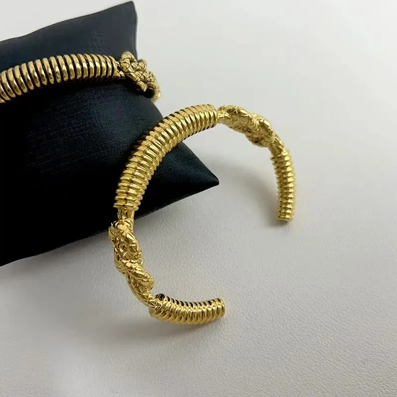 Trendy Snake Scale Texture IP Black/18K Gold Plated Bracelet Vintage Waterproof Non-fading Bangles Jewelry For Man/Women Gifts