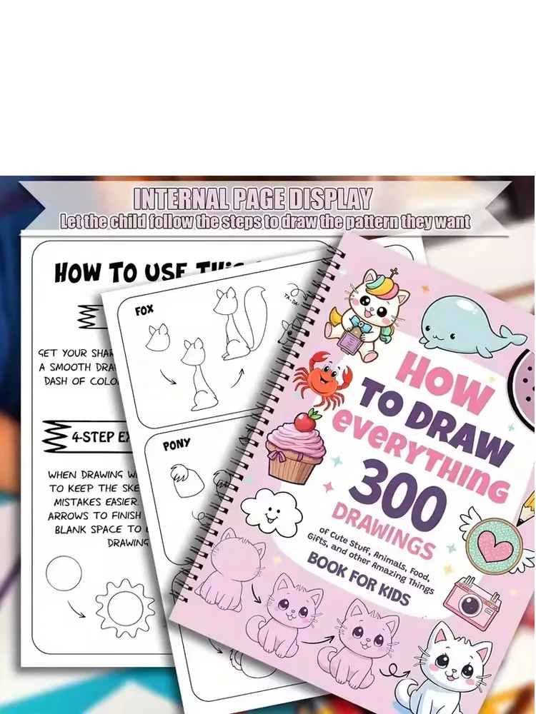 كيفية رسم كل شيء: 300 رسومات من الأشياء اللطيفة والحيوانات والطعام والهدايا وغيرها من الأشياء المذهلة | كتاب تعليمي فني للأطفال #3