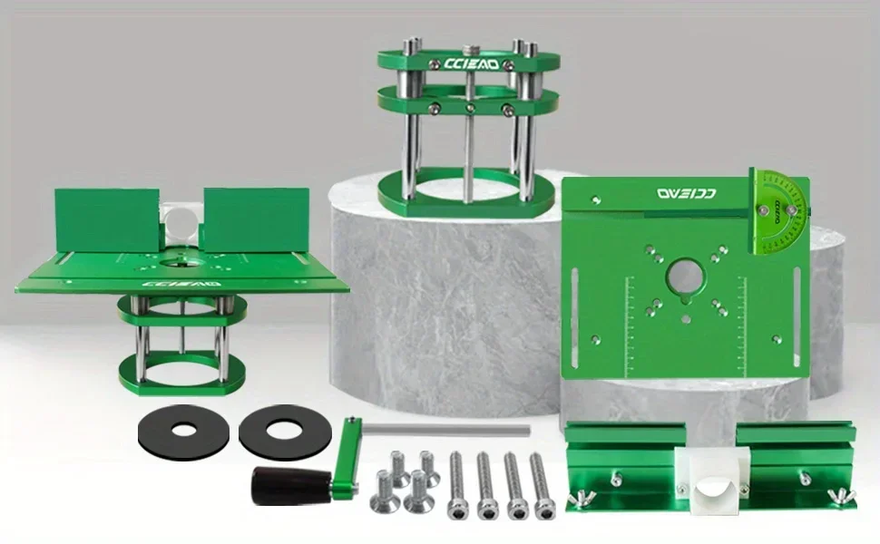 Manueller Fräserlift mit 4-Klauen-Grip und Aluminiumplatte, präzise höhenverstellbare umgekehrte Halterung für 65-mm-Trimmaschinen-Frästische – Detail 10