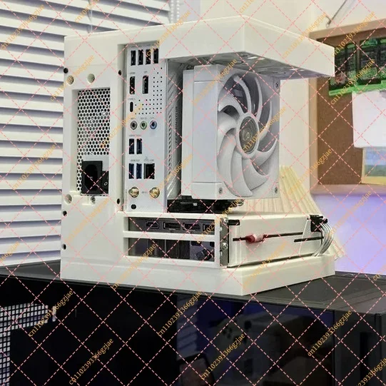 Desktop Mini ITX Small PC Case, Support SFX Power Supply, Compact Aluminum Chassis