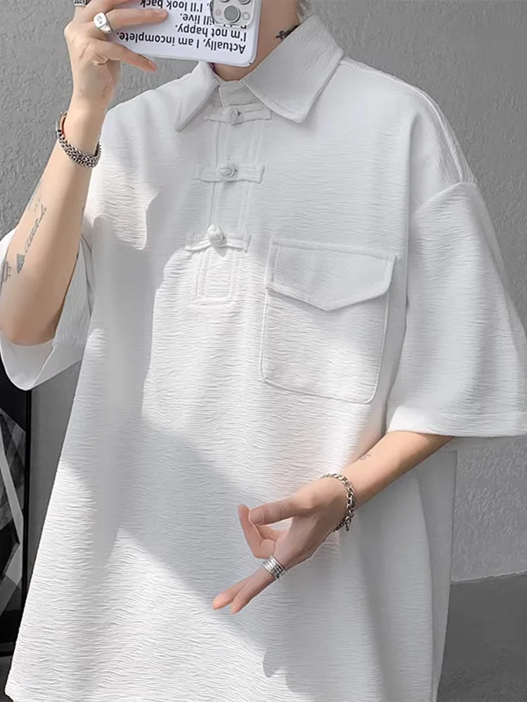 

Новая китайская мужская рубашка свободного кроя с коротким рукавом, модная летняя рубашка Haome Seven-Five Sve.