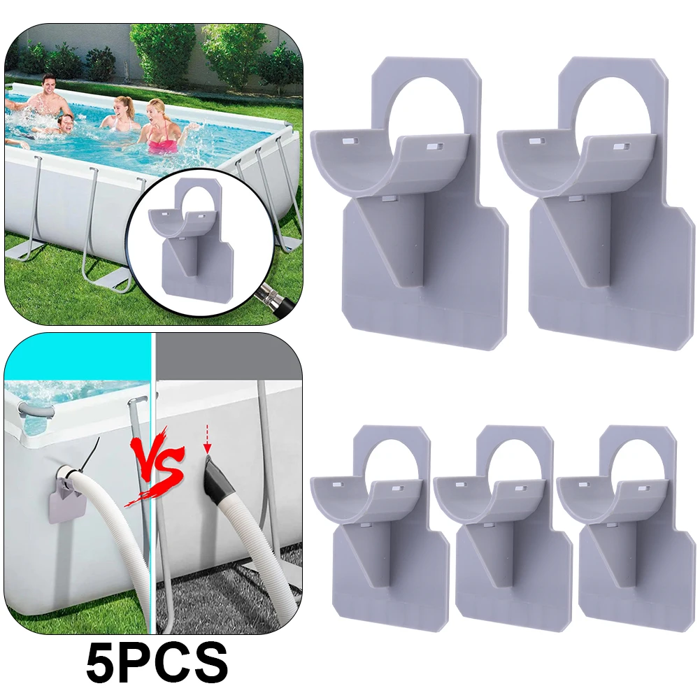 

5Pcs 30-38mm Swimming Pool Pipe Holder Mount Supports Bracket for Intex (Grey)
