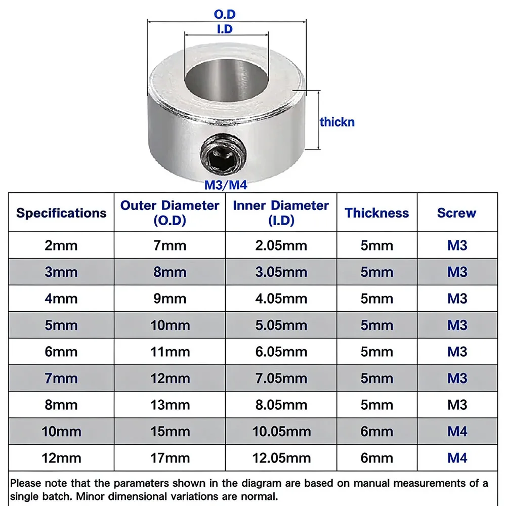 Nickel Plated Shaft Collar 2/3/4/5/6/7/8/10/12mm Metal Set Screw Shaft Clamping Sleeve Landing Gear Stopper Wheel Lock Retaining