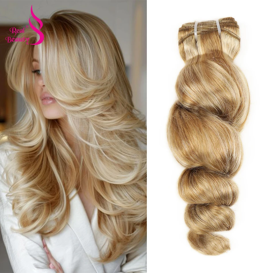 حزم الشعر البشري المموج الطبيعي 14-28 بوصة الجسم موجة البرازيلي شعر ريمي لحمة مزدوجة الرماد شقراء تسليط الضوء على خياطة في ينسج 100 جرام/قطعة