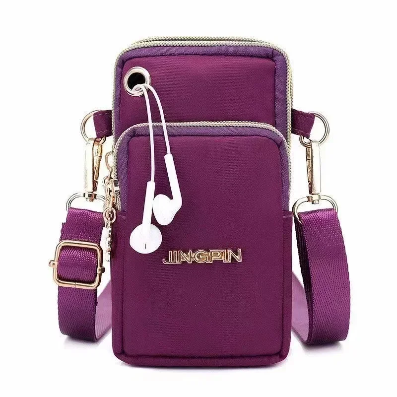 Small exquisite slanting body mini daily use versatile canvas pouch vertical wear cell phone change organizer bag