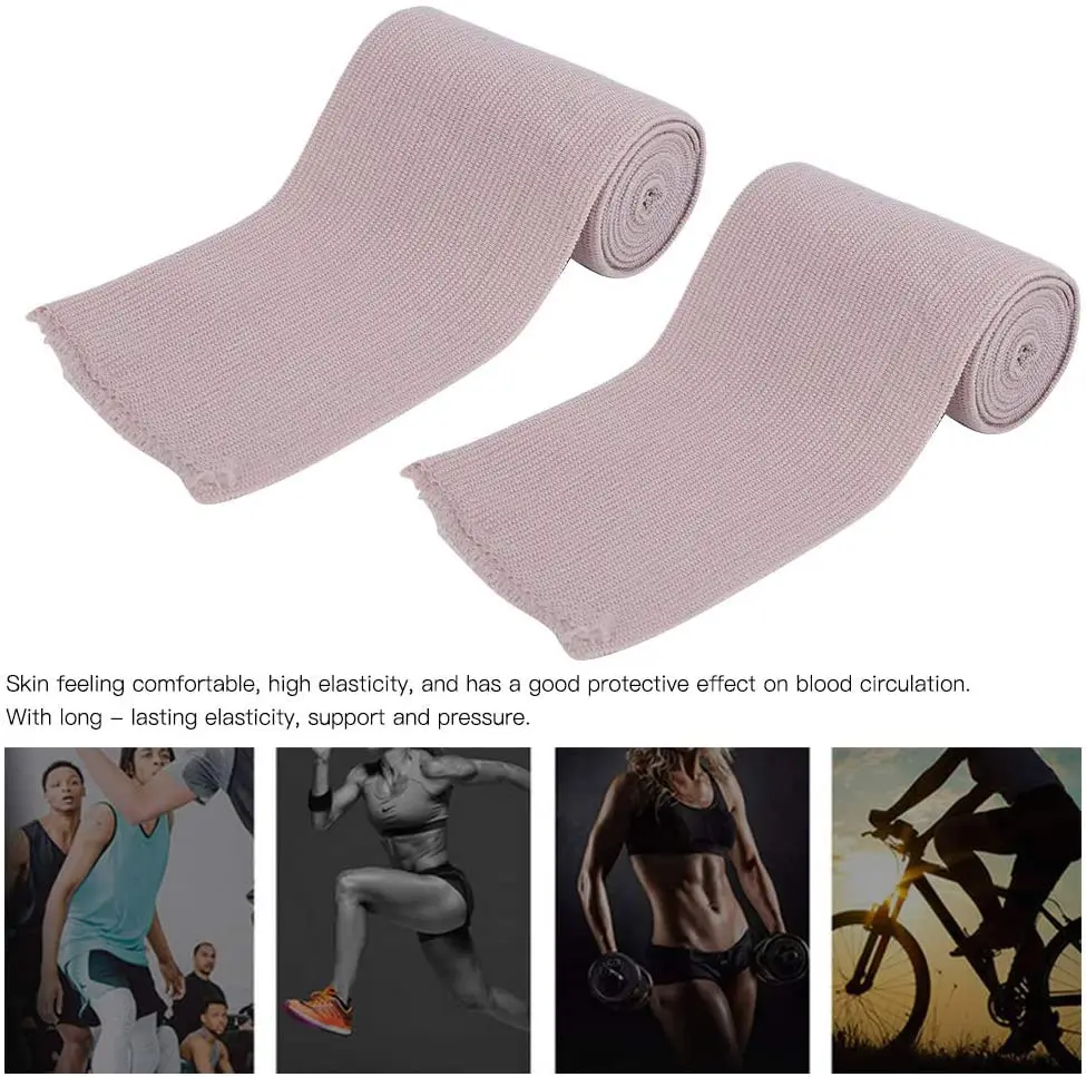 Confezione da 4 bendaggi ad alta compressione elastica con chiusura a clip Fasce elastiche per sport atletici Fissaggio a compressione