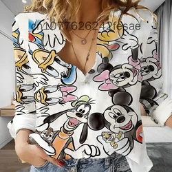 New Disney Mickey And Frends Women's Long Sleeve Shirt Disney Women's Fashion Beach Shirt
