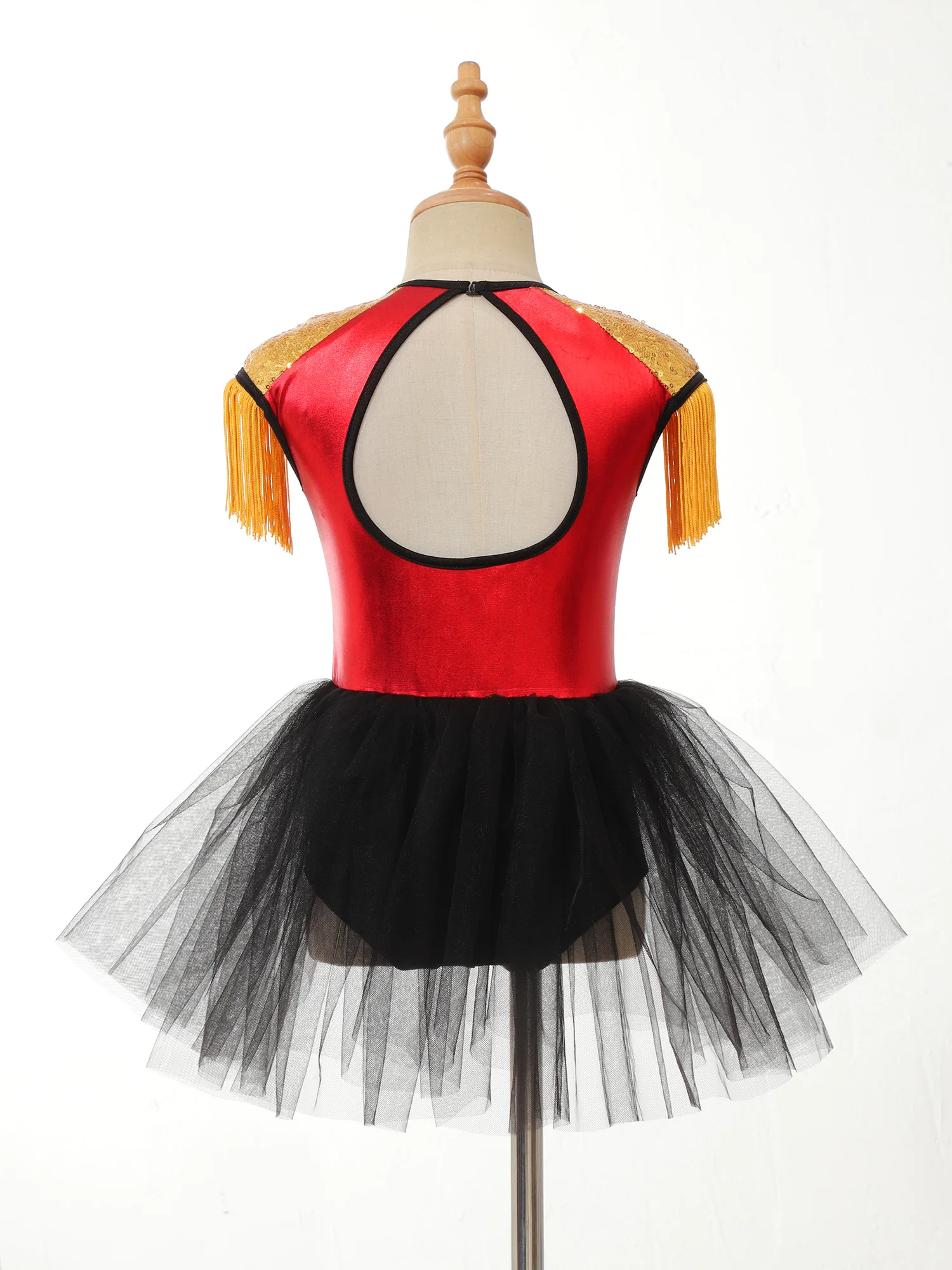 Robe Tutu en Tulle et Maille pour Fille, Costumes de Maître de Anneau, Lyus, Tenue de Justaucorps avec Pompon, pour Halloween, Spectacle de Carnaval