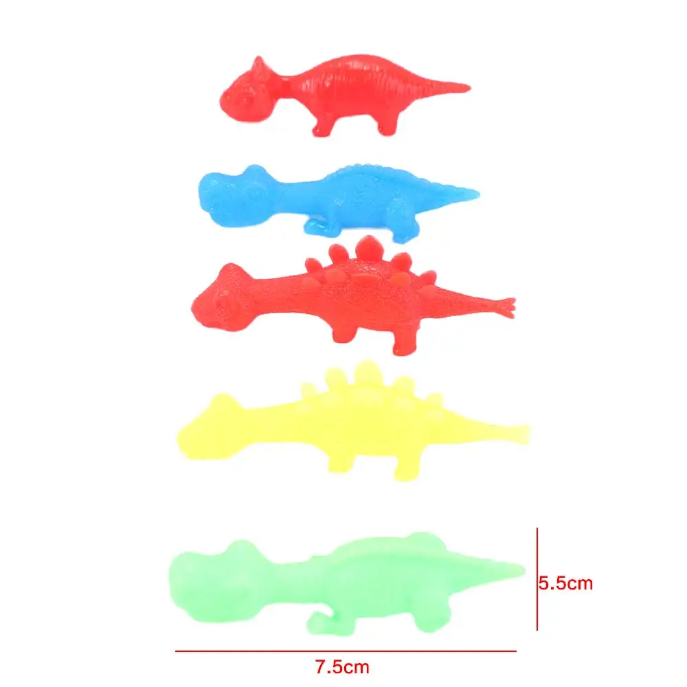 5pcs Plastic Launch Dinosaur Dinosaur Sticky Finger Ejection Dinosaur Fun Tricky Durable Flying Dinosaur Finger Children Gift