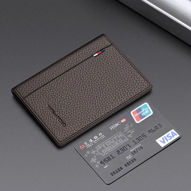 Emperor Paul Mini Ultra-thin Small Wallet Men's Short Leather Small Card Holder Youth Wallet Real Leather Coin Purse