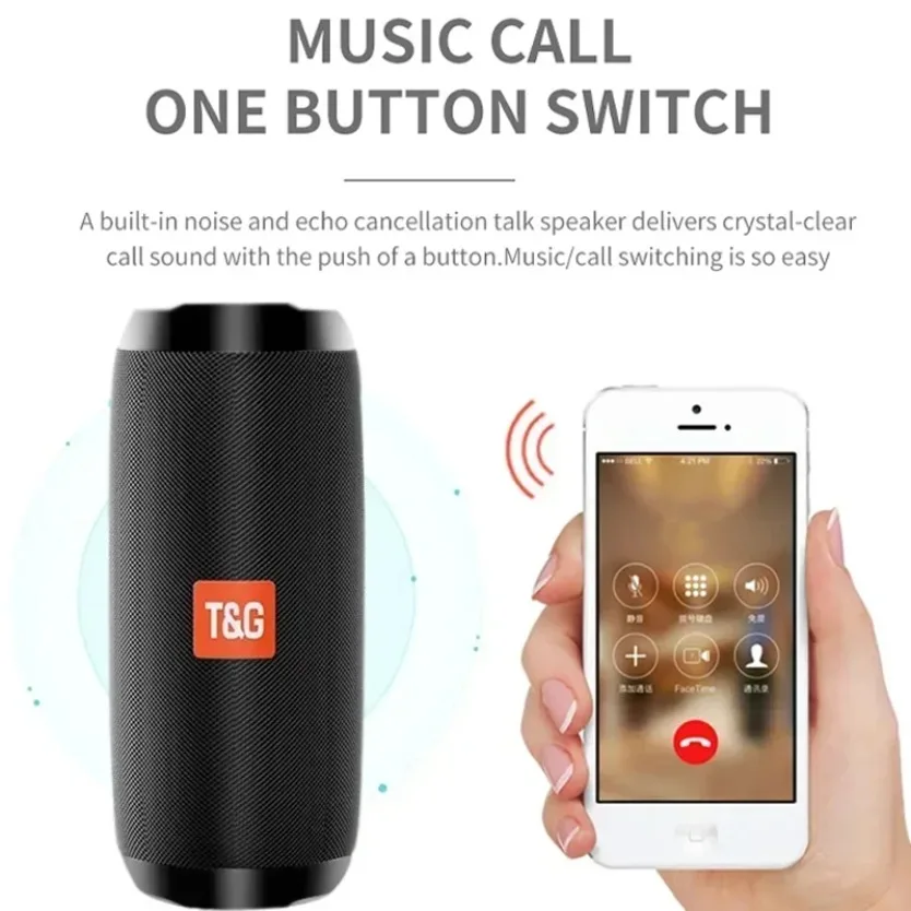 TG117 Bluetooth Loudspeaker True Wireless TWS Stereo Surround Sound Box Waterproof Support TF Card FM Radio Travel Music Player