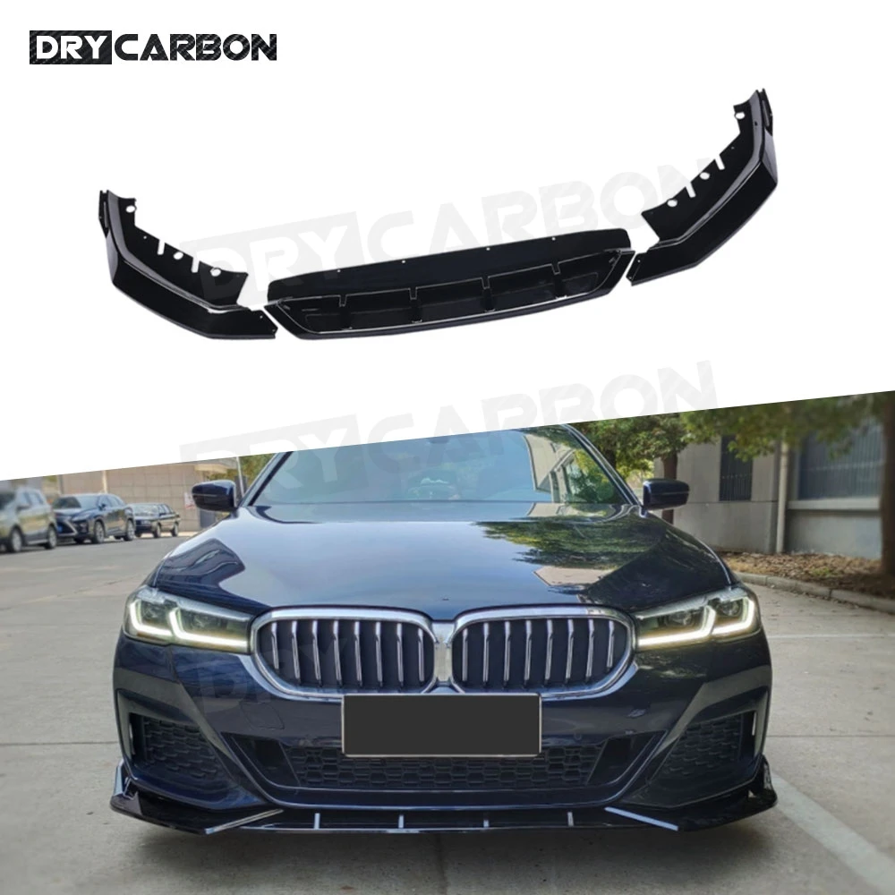 

Front Bumper Lip Splitter Diffuser Body Kits Spoiler Bumper Guard Protector for BMW 5 Series G30 G38 M Sport 2021 2022 ABS