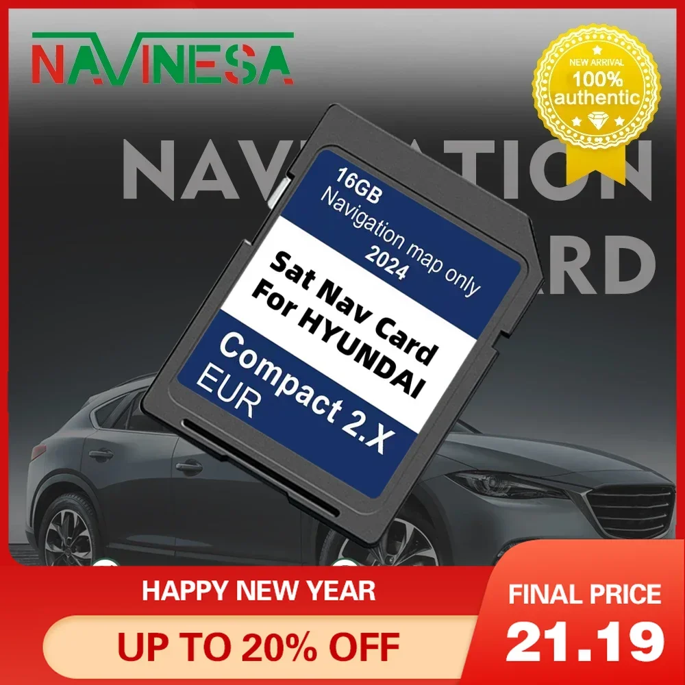 

New for Hyundai H1/i20/Santa Fe/Grand Santa Fe/Tucson Upgrade 2024 Navigation GEN2 Compact 2.X SD Card Europe UK Turkey Map