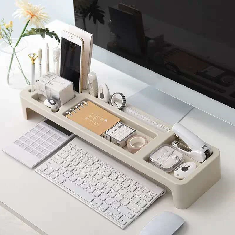 Office Desktop Keyboard Storage Rack Laptop Computer Mouse Earphone Desk Organizers Women Girl Lady Cosmetic Holder Shelf