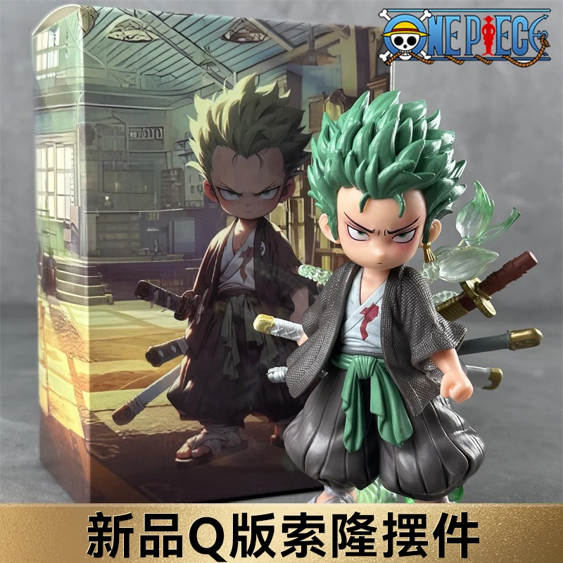 

ONE PIECE Anime Q-version Roronoa Zoro Anime Figurines Monkey D. Luffy Car Decoration Cute Gift Anime Model Children's Toy Gifts