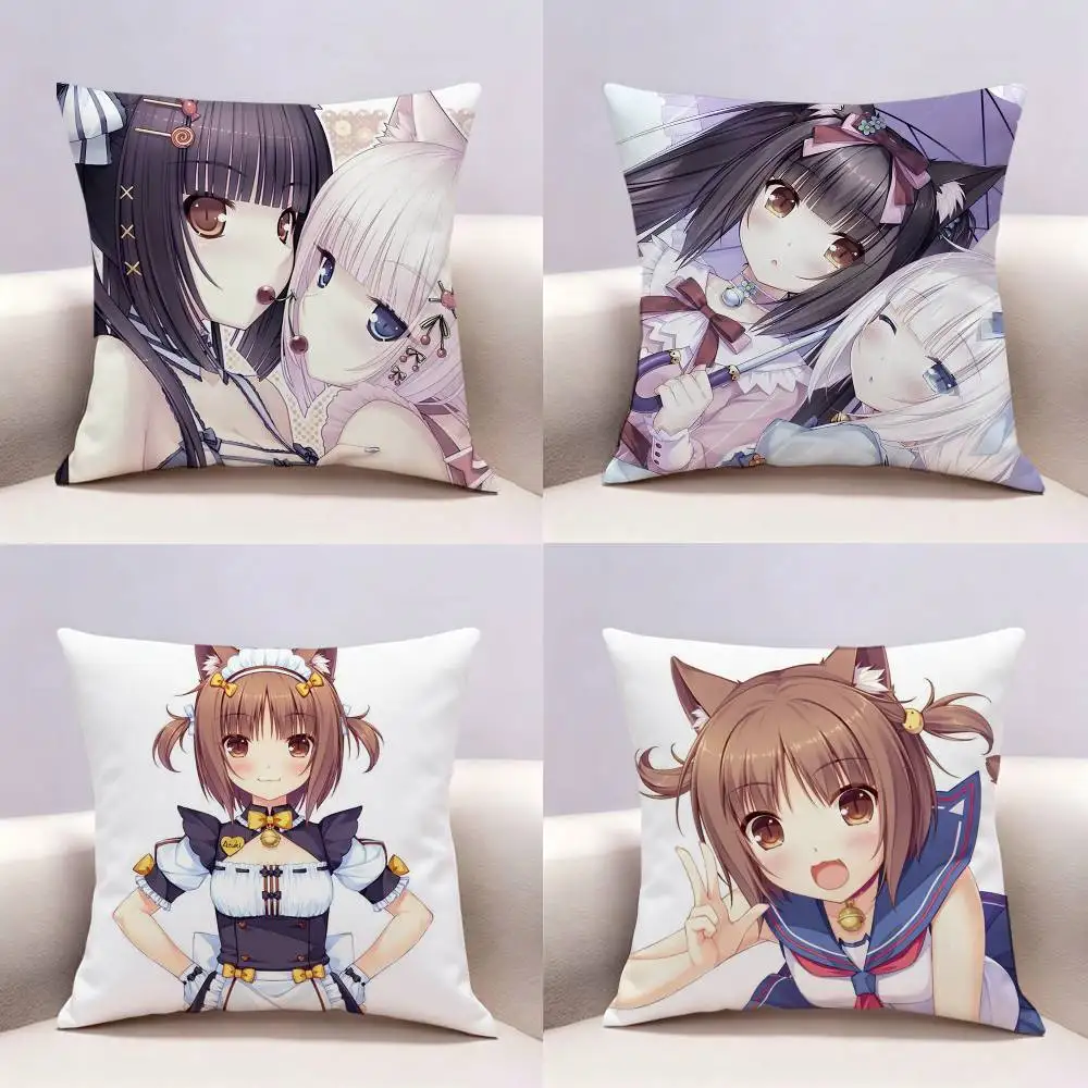 

NEKOPARA Anime Game Double-sided print Pillow Case for Sofa Living Room Home office Decor Protective Cover