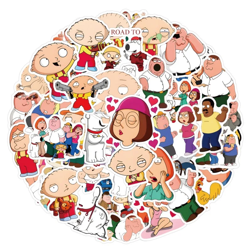 55pcs Family Guy Cartoon Graffiti Sticker Water Cup Luggage Laptop Mobile Phone Car Stationery Refrigerator Decoration Sticker