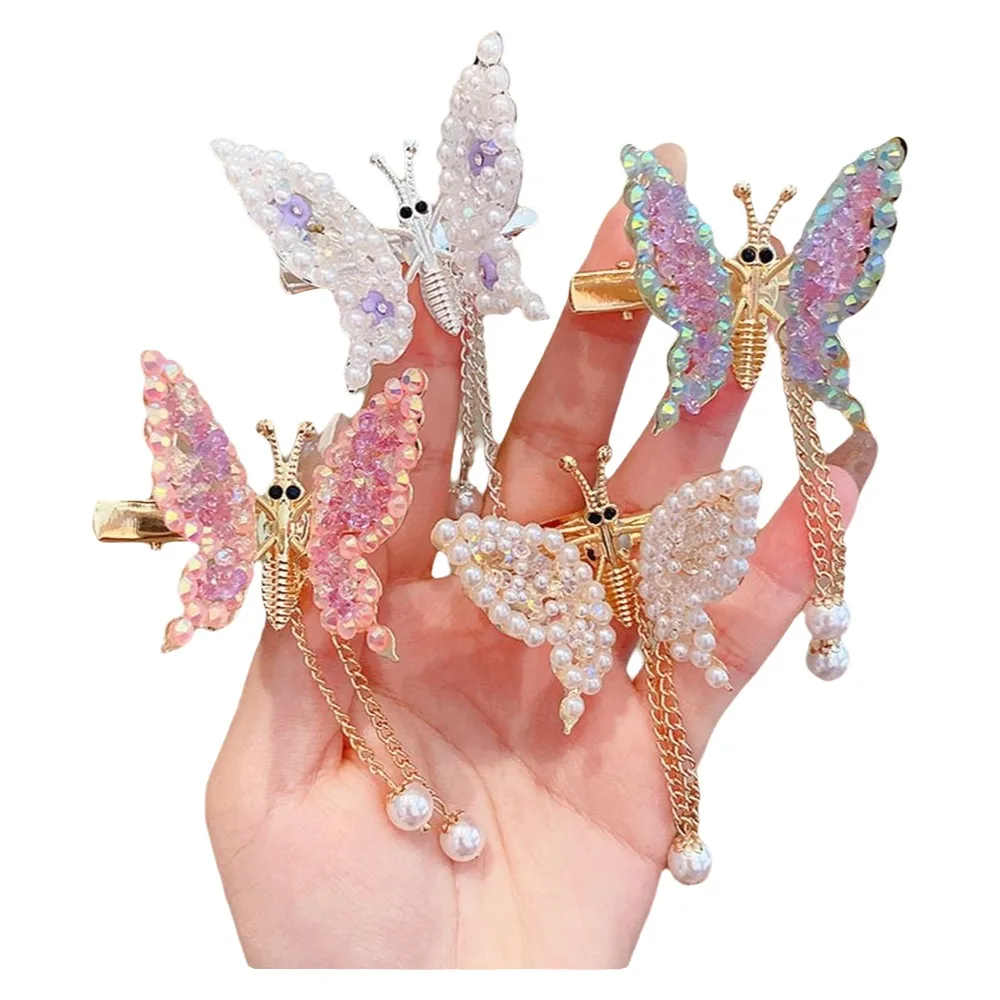 

Аксессуары для волос для женщин, резинки для укладки волос, блестящие заколки для волос, летающая заколка, заколка для волос, головные уборы, заколка-бабочка с кисточкой