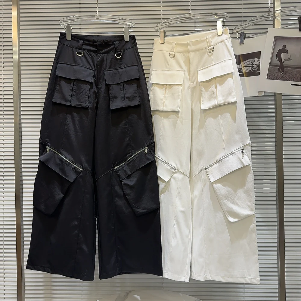 

Модные широкие брюки-карго K Lipsti с асимметричной молнией и дизайнерскими карманами, коллекция Весна 2026, в стиле Spicy Girl