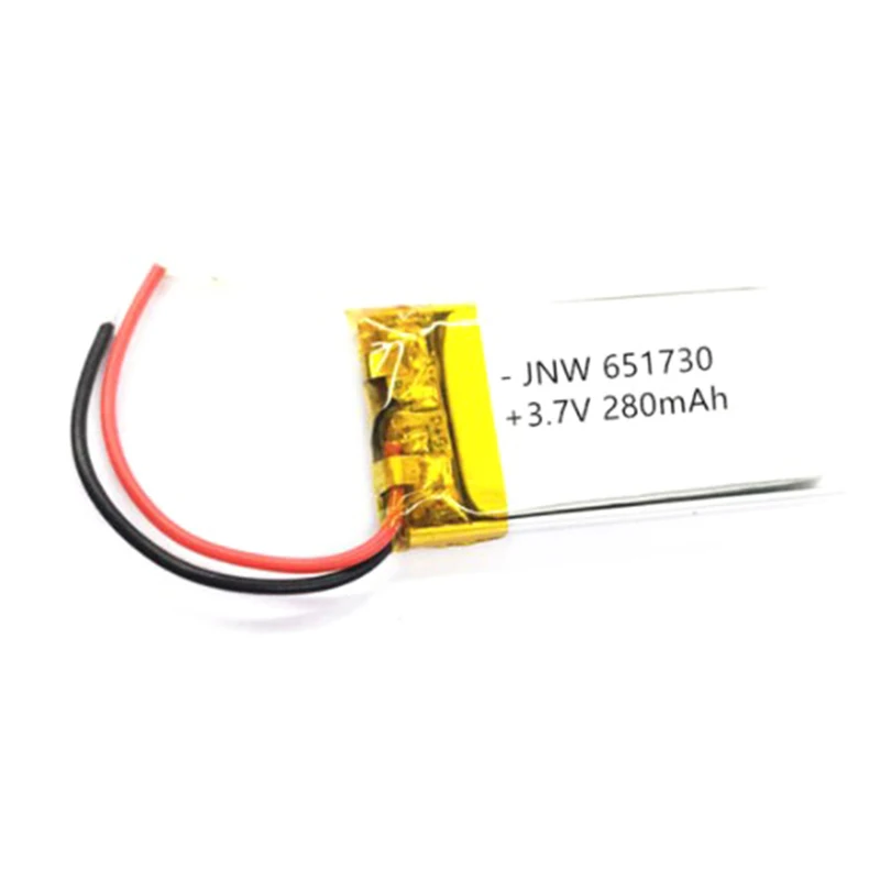 3.7v lithium polymer battery 651730 280MAH small toys MP3 MP4 GPS navigation mobile power DVR