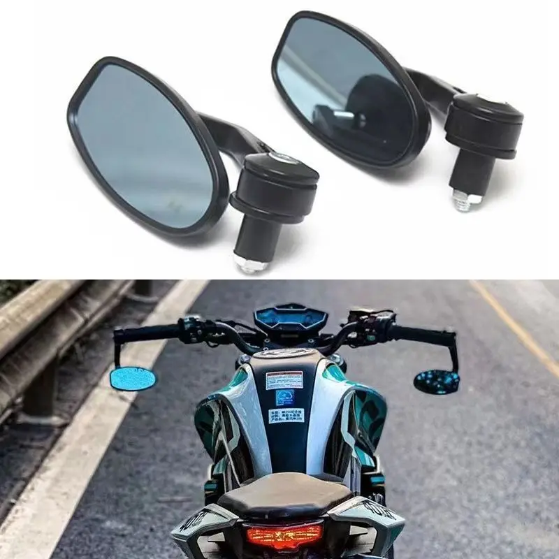 Universal Motorcycle Handlebar End Side Mirror CNC 22mm 7/8