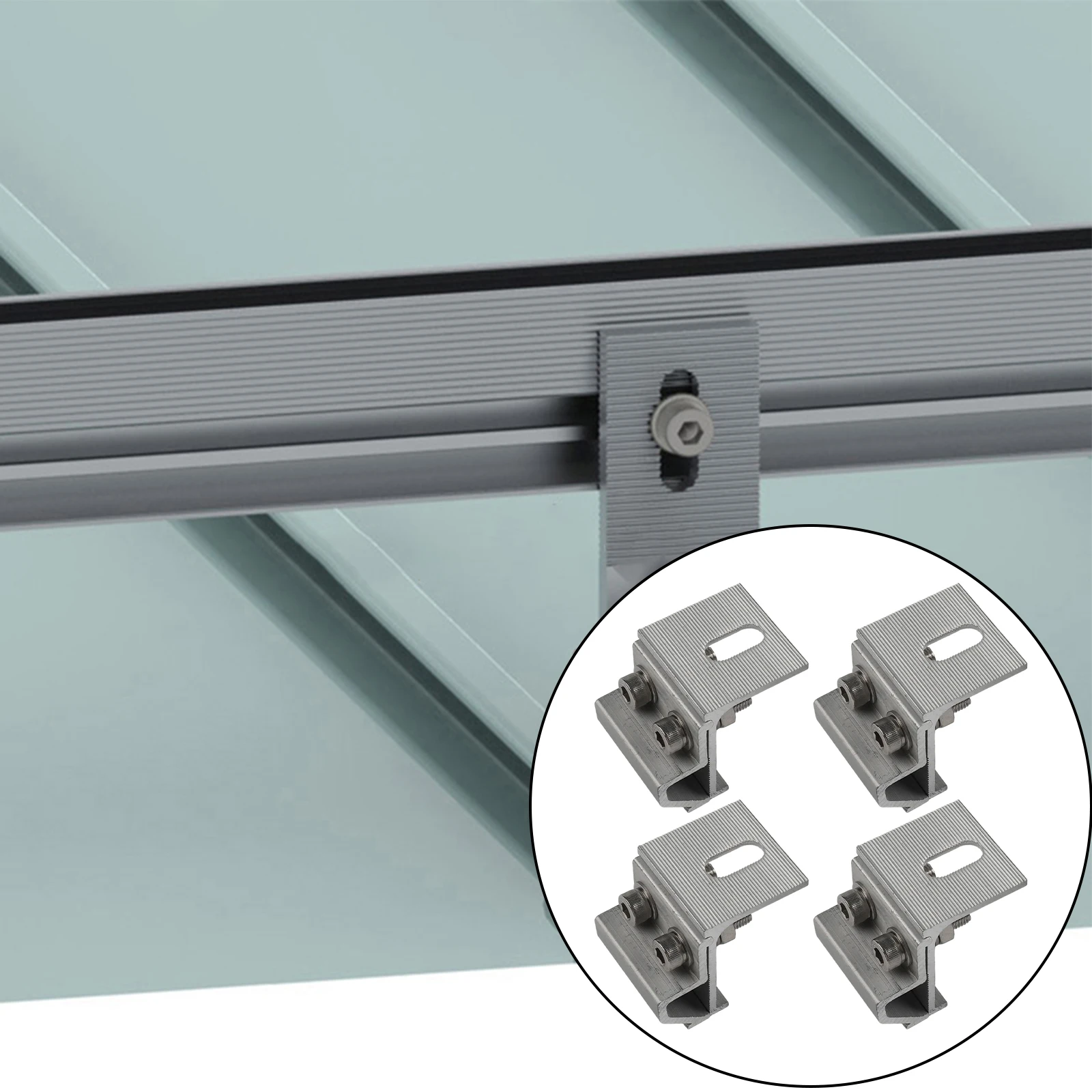 

Solar Panel Installation Roof Mounting Clamp Solar System Accessory Aluminum Alloy Brackets Anodized Protection