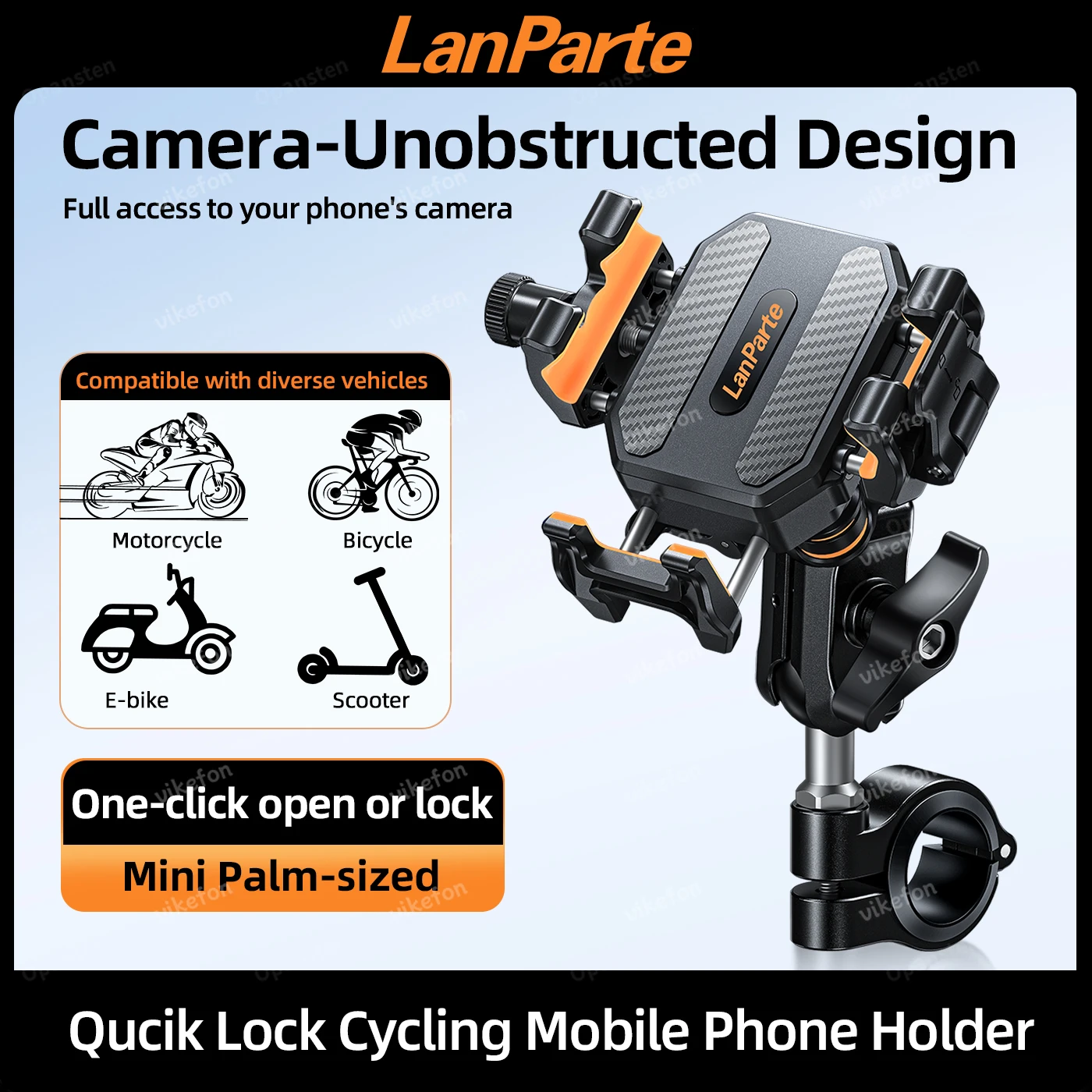 Shockproof Motorcycle Phone Holder 4 Vibration Dampener Anti-Thief Motorbike Bicycle Bike Scooter Phone Stand image 2