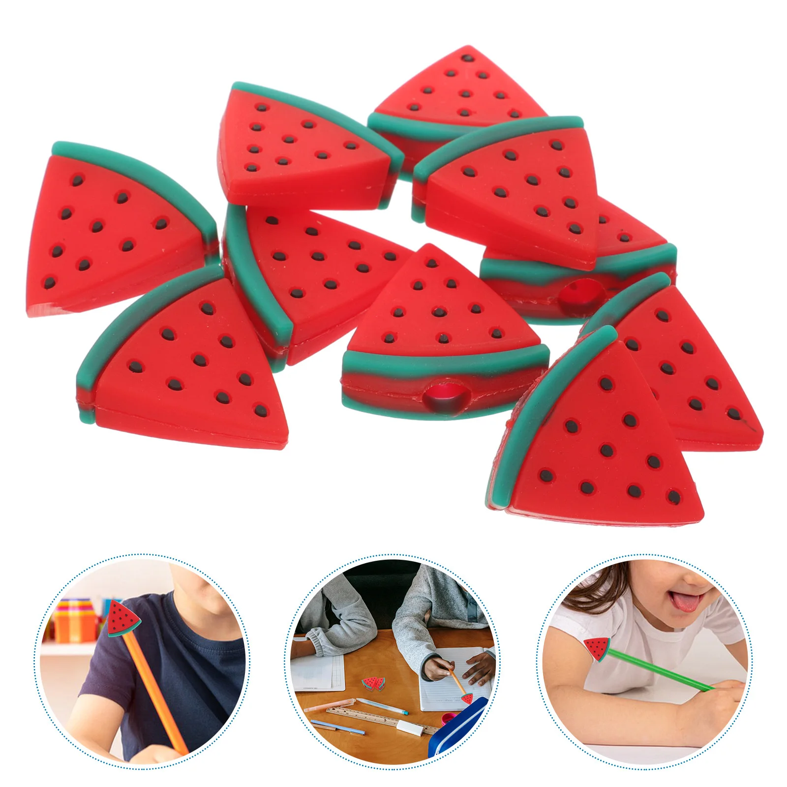 ปลอกดินสอการ์ตูนน่ารัก 10 ชิ้น ปลอกซิลิโคนป้องกัน ปลายดินสอตกแต่ง สำหรับนักเรียน ชุดเครื่องเขียน