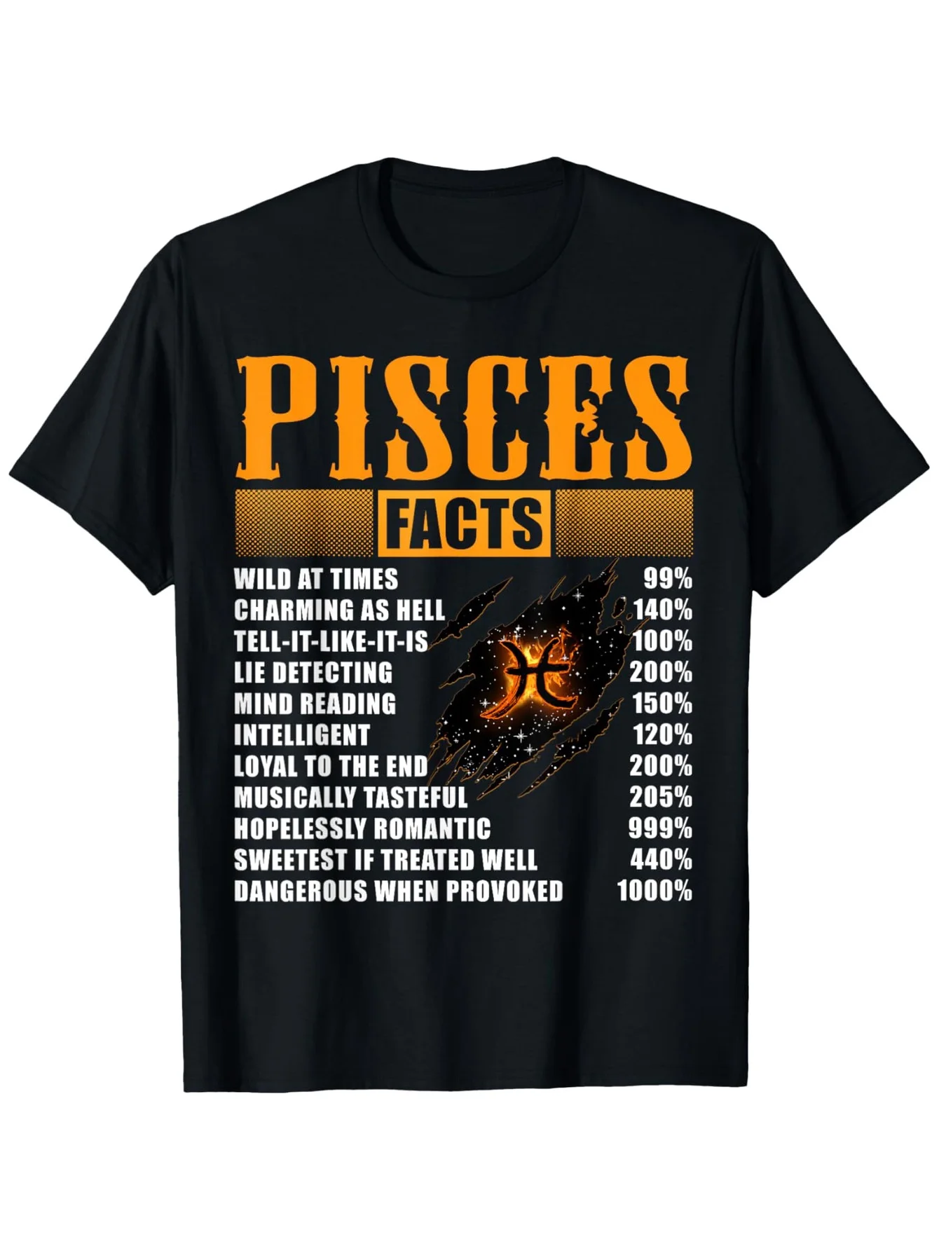 

Футболка «Рибы Факты» Футболка с подарками на день рождения «Рыбы», подходит для мужчин и женщин, уличная футболка, 100% хлопок, S-XXXL