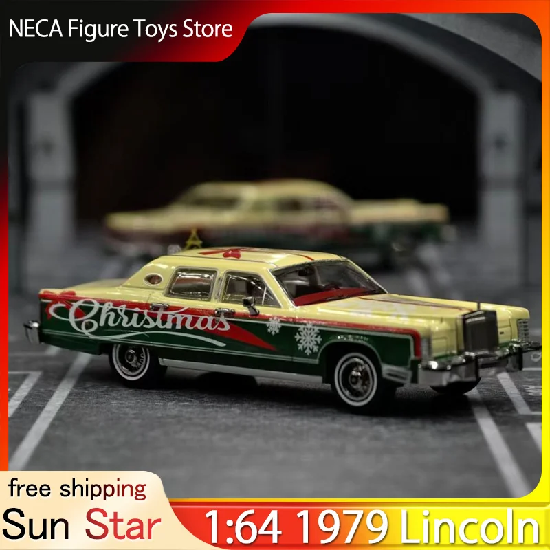 

Sun Star x Toks 1:64 1979, Lincoln Continental Car, Рождественская ограниченная серия, литая под давлением модель из сплава, праздничный подарок, коллекционные игрушечные машины