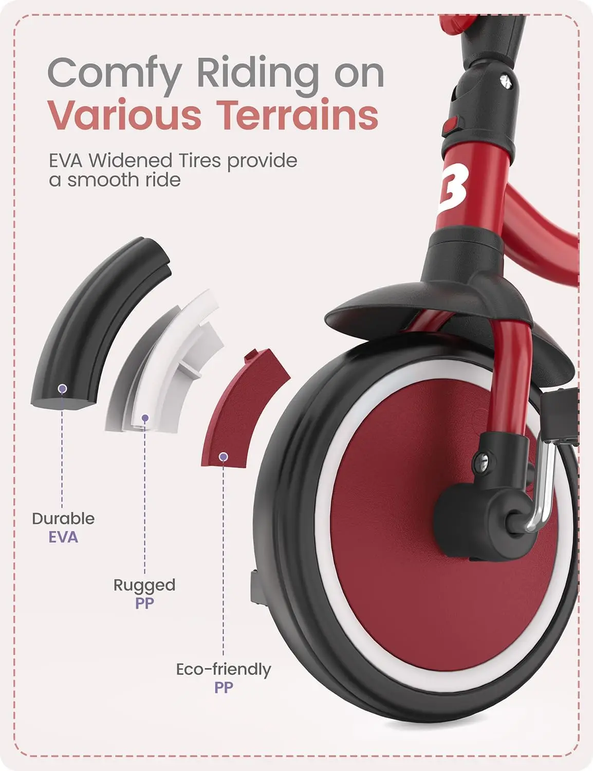 دراجة ثلاثية العجلات للأطفال مع جرس ، دراجة أطفال ثلاثية العجلات ، دراجة أطفال ، من سن 18 شهرًا إلى 5 سنوات ، من العمر إلى 5 سنوات