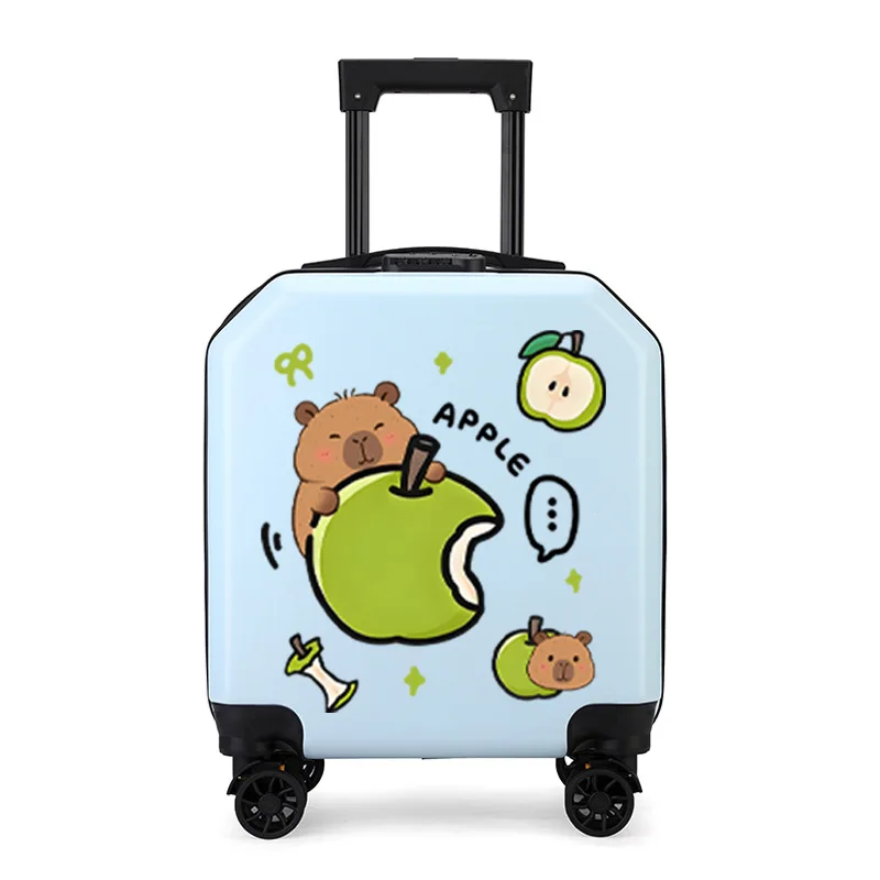 new-children's-carry-on-luggage-cartoon-design-abs-pc-material-with-lock-unisex-18-inch-small-size-for-nursery-travel