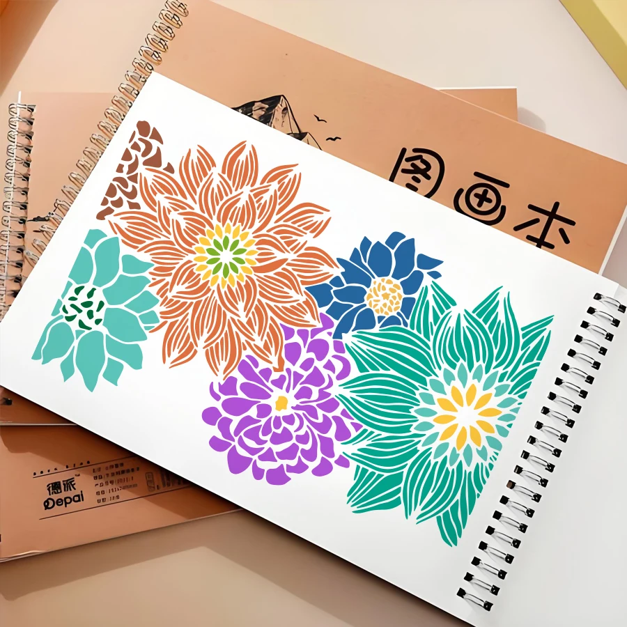 A4 Flower Stencil Floral Pattern Template
