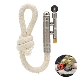 New metal windproof matchrope lighter for outdoor camping survival, vintage fire source, smoking accessories, small tool