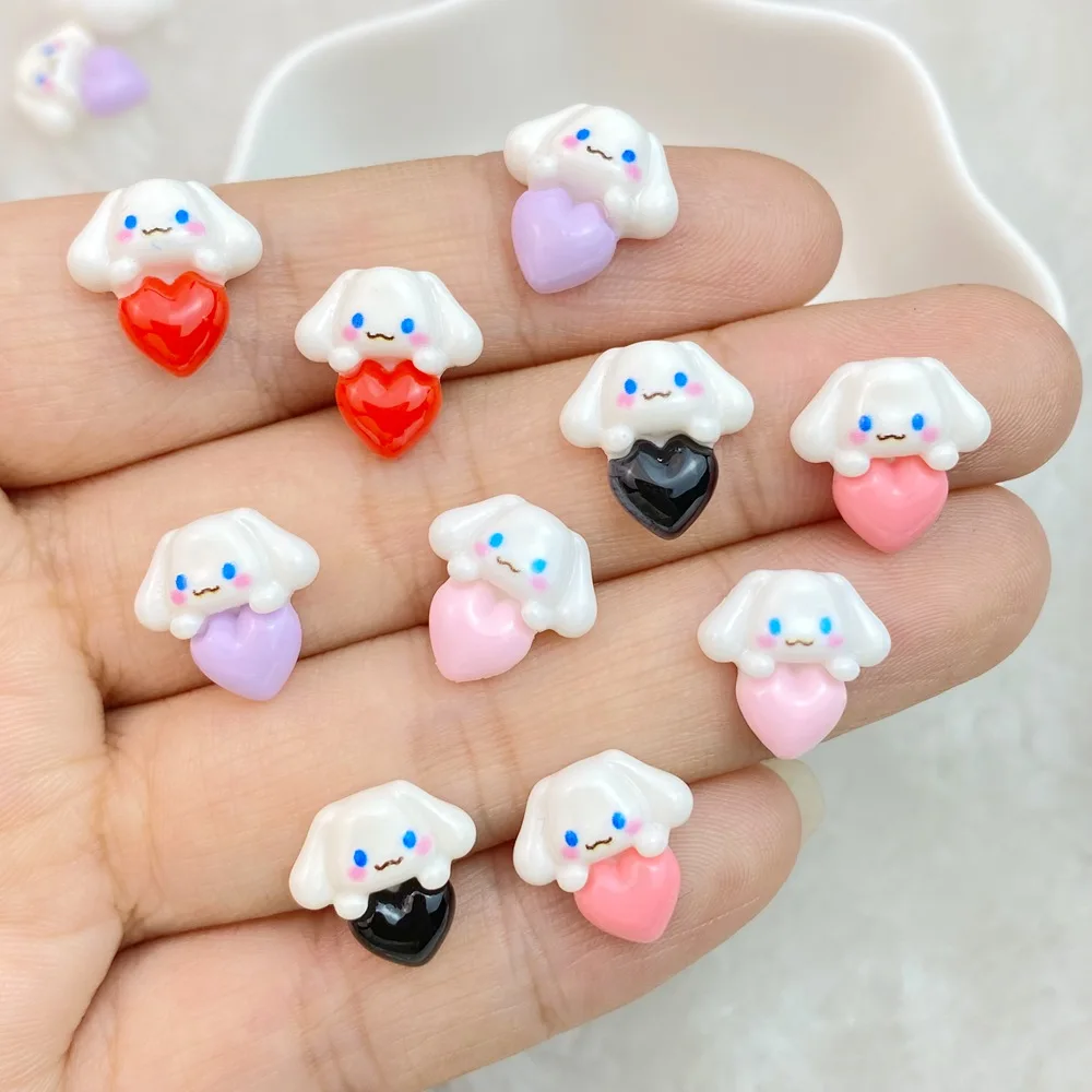 20 stuks nieuwe schattige hars mini kleine hond, kat serie platte achterkant manicure onderdelen versieringen voor haarelastiekjes accessoires