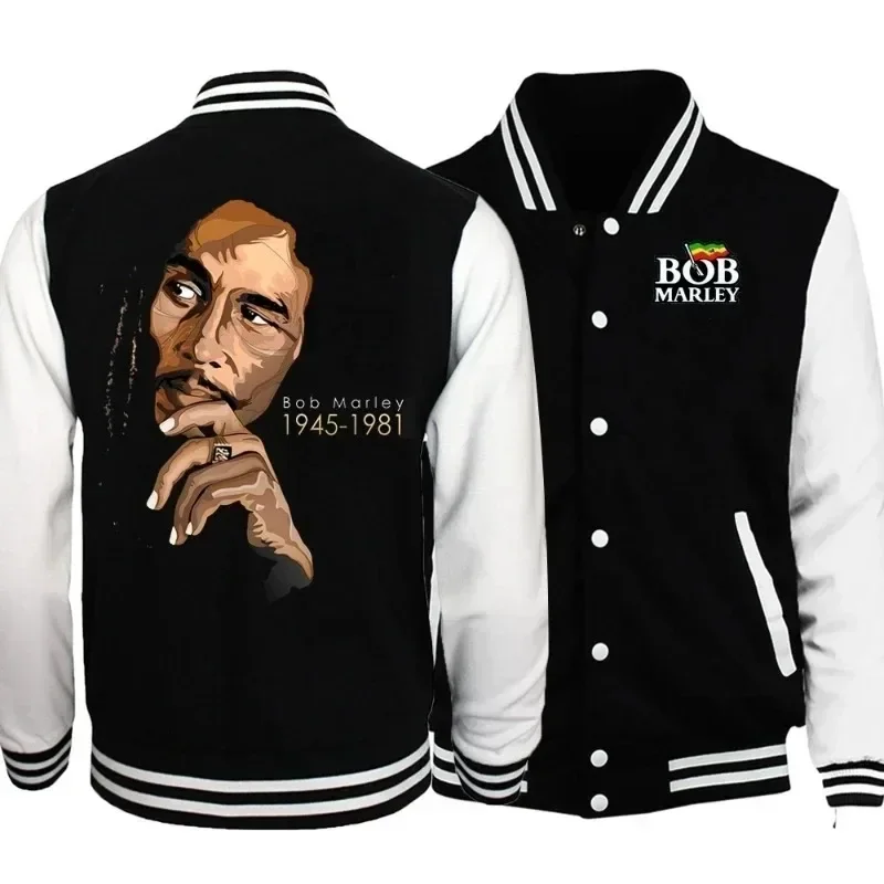 

Bob m-Marleys jacket cool coat sweatshirts trend women men hoodie baseball uniform jacket couple print cardigan clothes tops