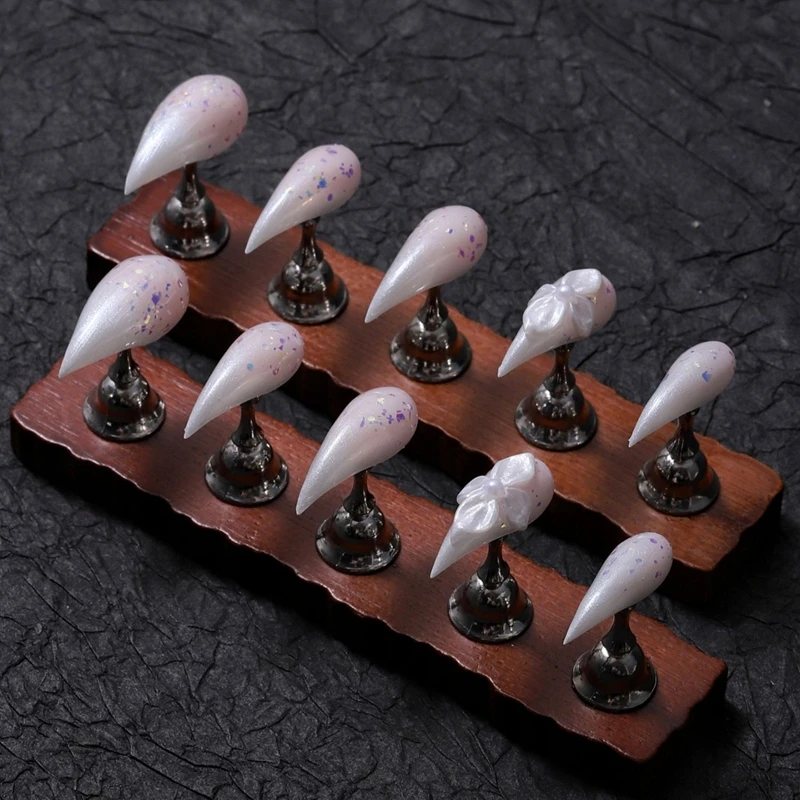 10PCS Handmade Short Cat Claws Press On Nails Y2K Glitter Fake Nail With Glue Customized Thick Acrylic False Nail Tips Wholesale