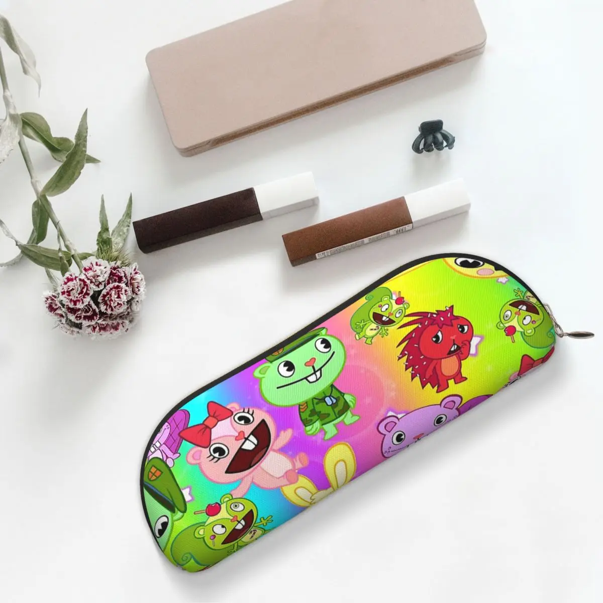 

Дизайнерские пеналы Happy Tree Friends, держатель для ручек, канцелярские принадлежности, большая коробка для ручек, сумка-карандаш для студентов