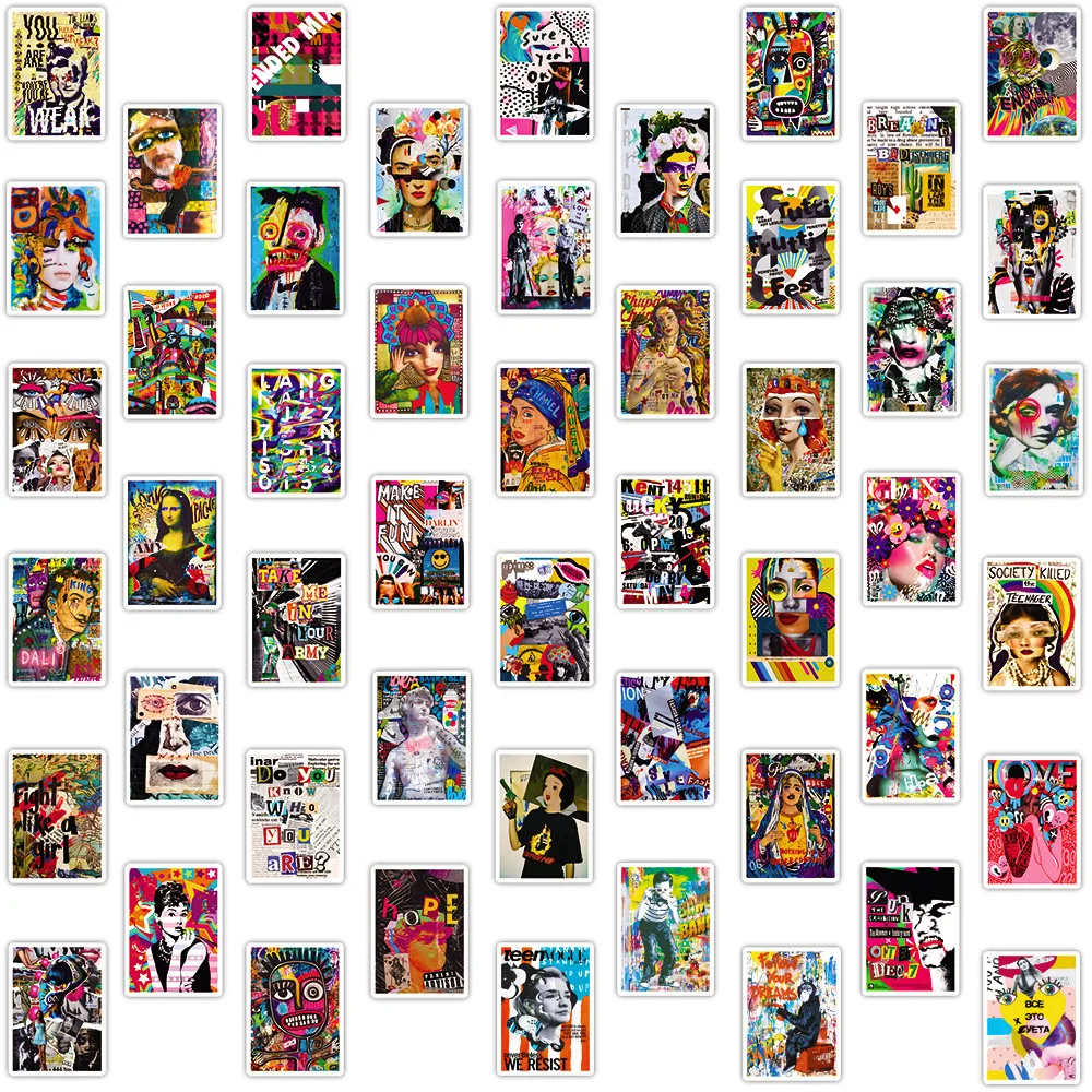 10/30/50pcs Colorful Exotic Artsy Graffiti Stickers Aesthetic Fashion Street Style Cartoon Decals Decoration Cool Cool Kids Toys