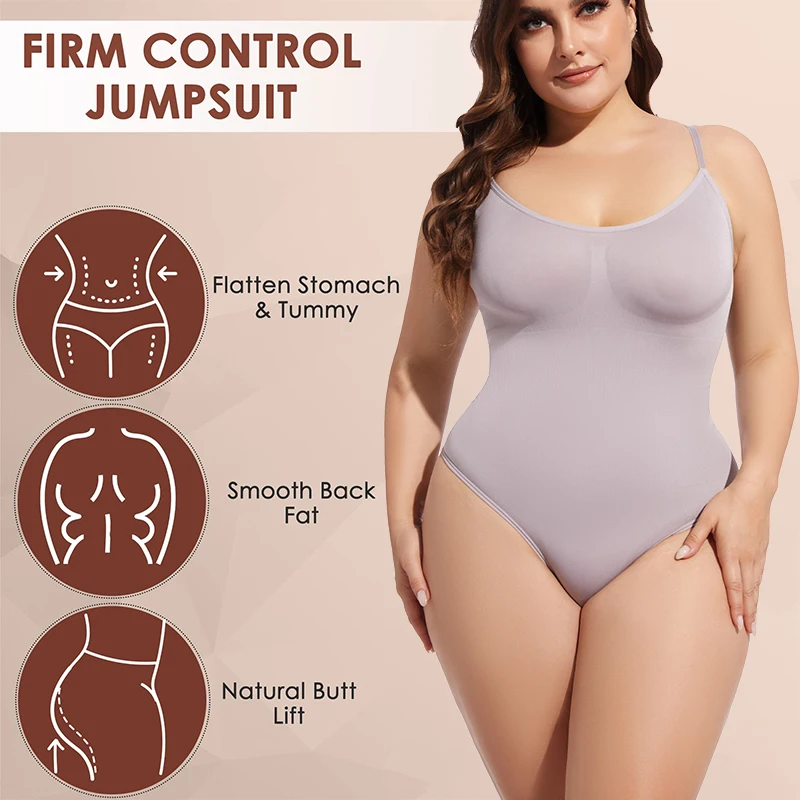 Thongs Bodysuit Shapewear Women Tummy Control Body Shaper Camisole Tank Top Seamless Slimming Waist Trainer Underwear S-3XL