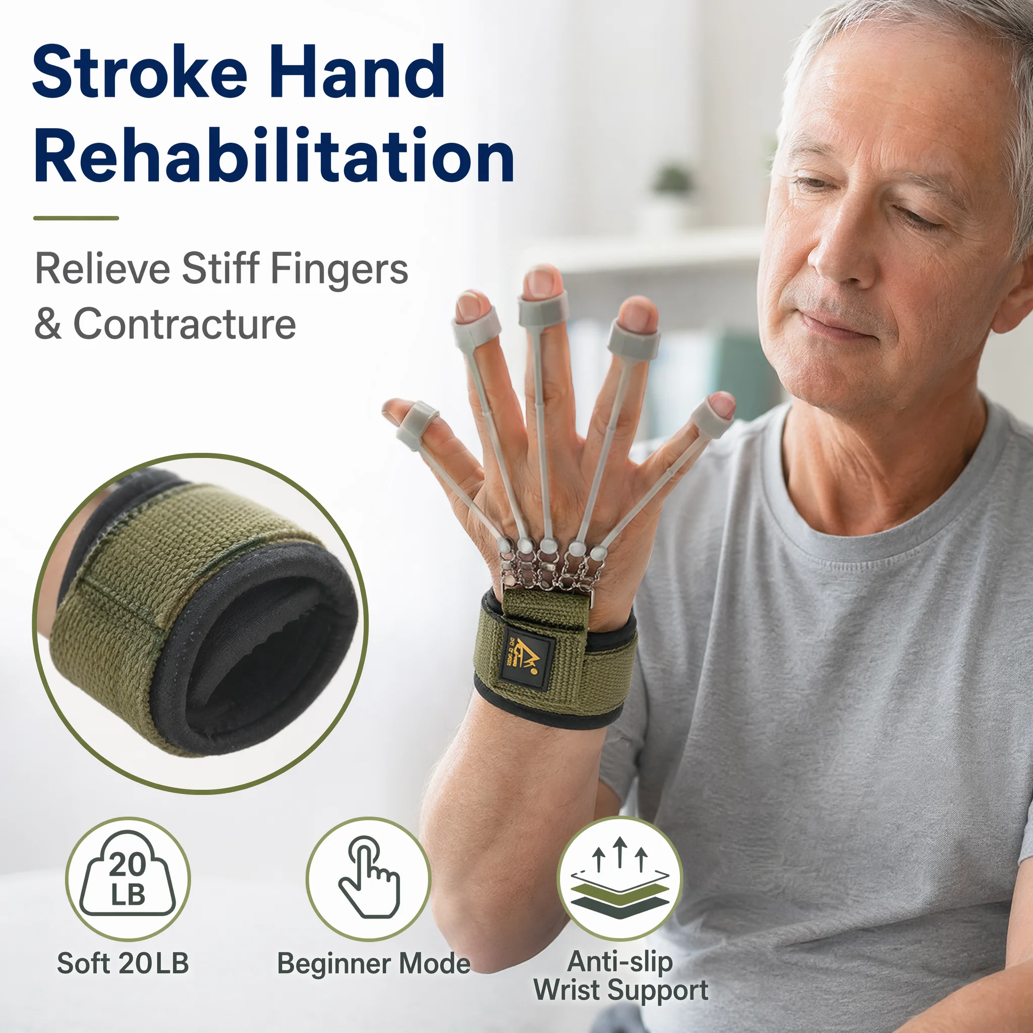 Finger Hand Grip Exerciser Silicone Finger Extension Trainer Wrist Finger Strength Training Tool Hand Rehabilitation Fitness - view 2