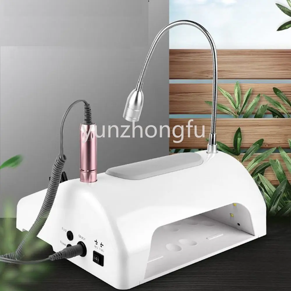 5 In 1 Nail Machine Nail Drill Table Dust Suction Collector with LED Table Lamp Uv Led Nail Lamp 777 Profession